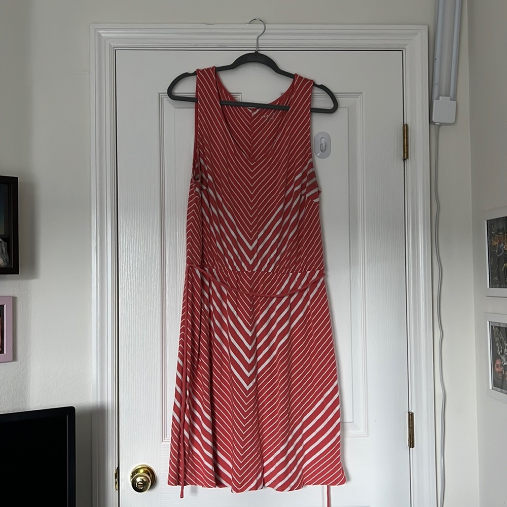 Orange and white striped dress, size 1XL